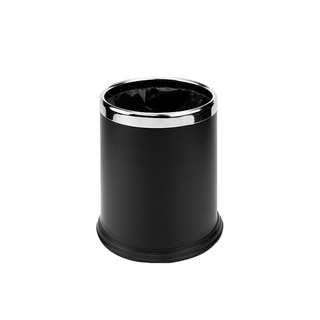 ถังขยะสแตนเลสทรงกลม COMBI WARE ขนาด 10.3 ลิตร ไม่มีฝาปิด สีดำ ถังขยะ COMBI WARE stainless steel round trash bin, size 10