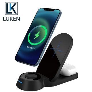 Luken 3In1 ที่ชาร์จโทรศัพท์มือถือไร้สาย 15W ชาร์จเร็ว สําหรับ Ip 13 12promax 11 Xiaomi 10 Huawei Samsung Note 8 9