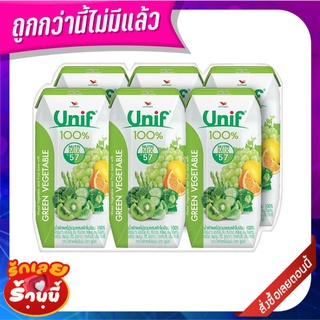 ยูนิฟ น้ำผักใบเขียว 100% 200 มล. x 6 กล่อง Unif Green Vegetable 100% 200 ml x 6