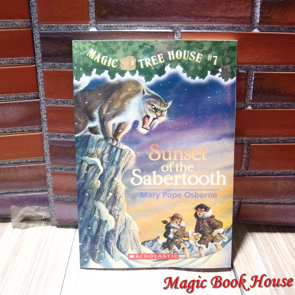 Sunset of the Sabertooth, Mary Pope Osborne : หนังสือ Chapter Book ปกอ่อน ภาษาอังกฤษ (มือสอง) ขนาด P