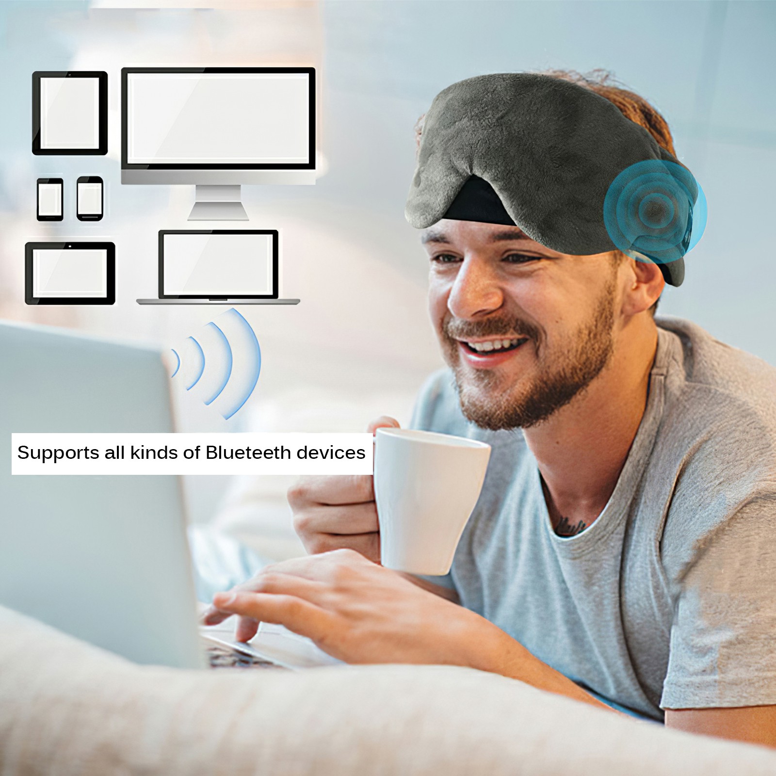 S03 Eye Mask Sleep Headphone Mask Blindfold Bluetooth Eye Mask With Gel