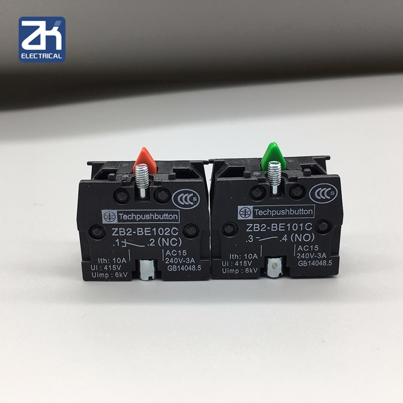 2PCS XB2 สวิตช์ปุ่มกด ZB2BE102C(NC) บล็อกสัมผัส ZB2-BE101C (NO)