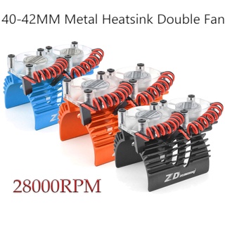 28000rpm RC Motor Cooling Fan 40mm 42mm Metal Heatsink Double Fans for 1/10 1/8 Rc Car Motors 4068 4076 4092 4268 4274