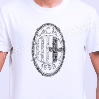 เสื้อยืด ตราสโมสร AC Milan เอซี มิลาน ลายเส้นปากกาหมึกดำ ภาพวาดสเก็ตช์สามารถปรับแต่งได้