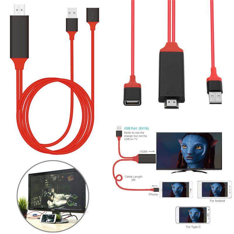 HDTV CABLE USB Female to HDMI Cable Display Dongle 1080P Airplay Mirroring Plug and Play Same Screen USB Power