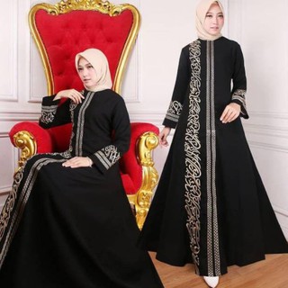 ใหม่ ชุดแม็กซี่เดรส ปักลายตัวอักษรอาหรับ abaya Gamis Saudi Zephy Turkiy Umrah by safryna ขายส่ง