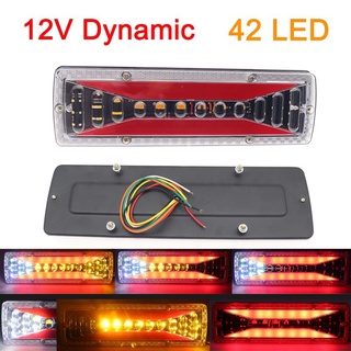 ไฟเลี้ยวไฟเบรคไดนามิก 42 Led สําหรับรถบรรทุก 2 ชิ้น 12 โวลต์