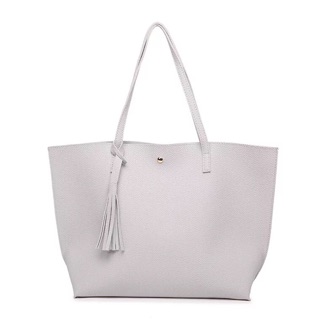 กระเป๋าสะพายไหล่ สีเทา10colors tote bag