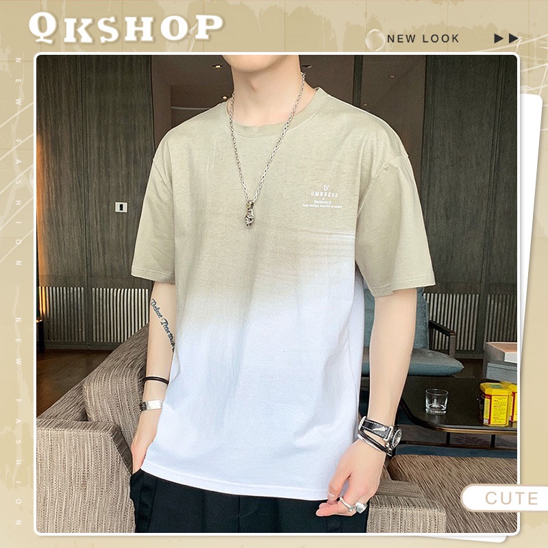 QKshop ✨เสื้อแฟชั่นผู้ชายคอกลมแขนสั้น สลับสีหล่อเท่ห์ไม่ซ้ำใคร แมทช์เข้ากับทุกไลฟ์สไตล์การแต่งตัว 👍🏻🛍️
