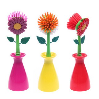 แปรงขัดอเนกประสงค์รูปดอกทานตะวัน Sun Flower Cleaning Brush (สีชมพู)