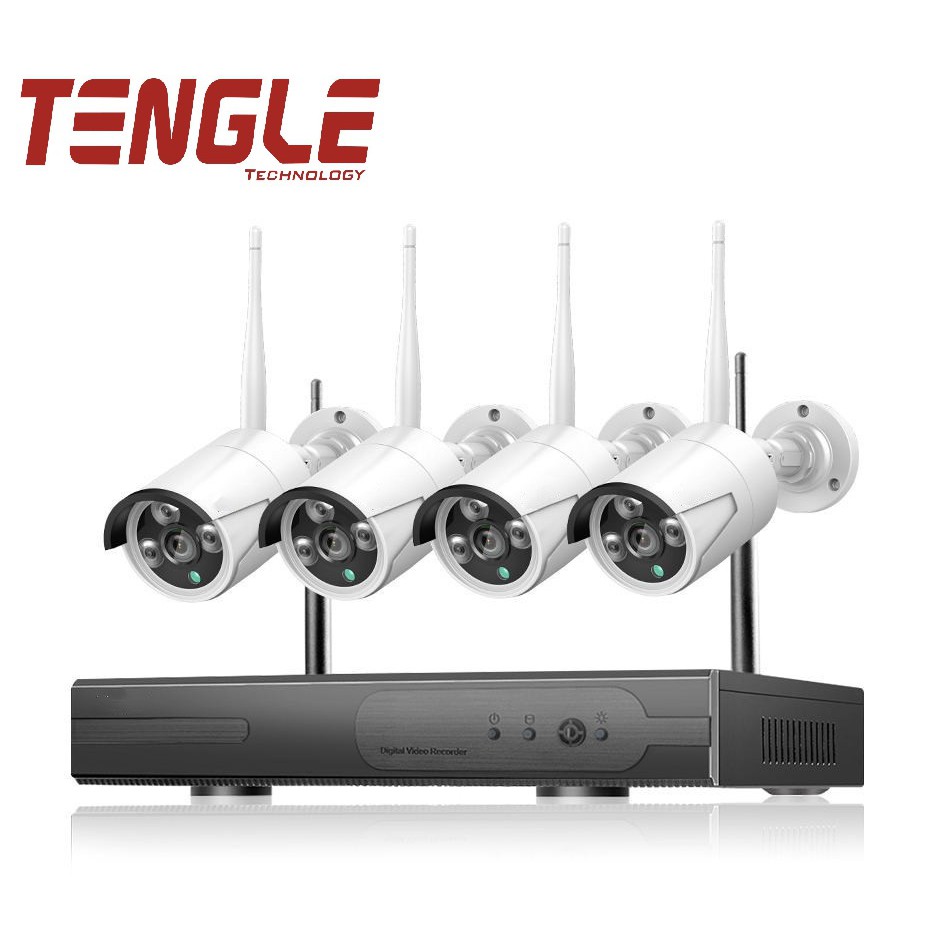 🔥พร้อมส่ง🔥WiFi NVR 4CH KiT FHD 1080P 2MegaPixel กล้องวงจรปิดไร้สาย 4ช่อง ไร้สายไวไฟ