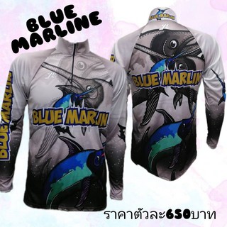 เสื้อตกปลา JK Thailand  เสื้อกันยูวี สำหรับกีฬากิจกรรมกลางแจ้ง  ลาย BULE MARLIN ป้องกันรังสี UV 80% แห้งเร็ว