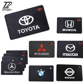 แผ่นกันลื่นโทรศัพท์มือถือ  Car Brand Style Silicone Anti Slip Mat Dashboad Non-Slip Pad car Logo Accessories