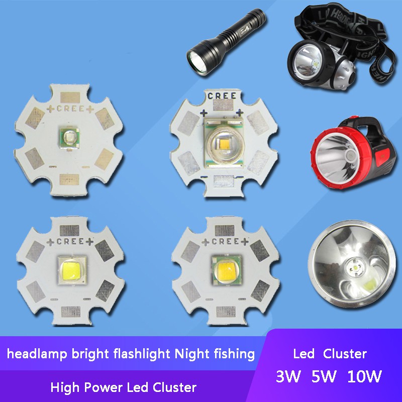 ฐาน CREE XPE2 3W XRE Q5 3W XTE R5 5W XPG2 R5 5W 10W XML XM-L T6 L2 สีขาว สีฟ้า UV และฐาน 20 มม. 1 ชิ