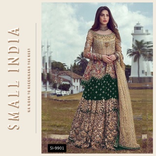 {**ส่งฟรี**} SMALL INDIA 💗 Coding Sequence Wedding Wear ชุดเซ็ทเสื้อกระโปรง 💗 Lehenga Choli Set