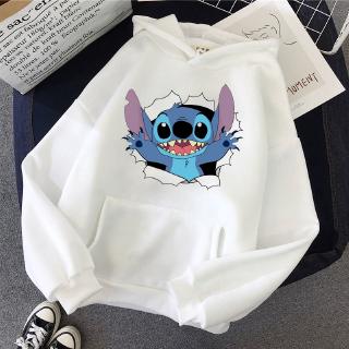 Lilo Stitch เสื้อกันหนาวมีหมวกคอกลมแบบ Pullover