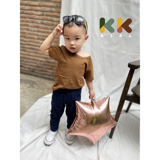 KK Kids - Minimal T เสื้อพ่อลูกสีเอิร์ธโทน ไซส์ 90 - 130 พร้อมส่ง