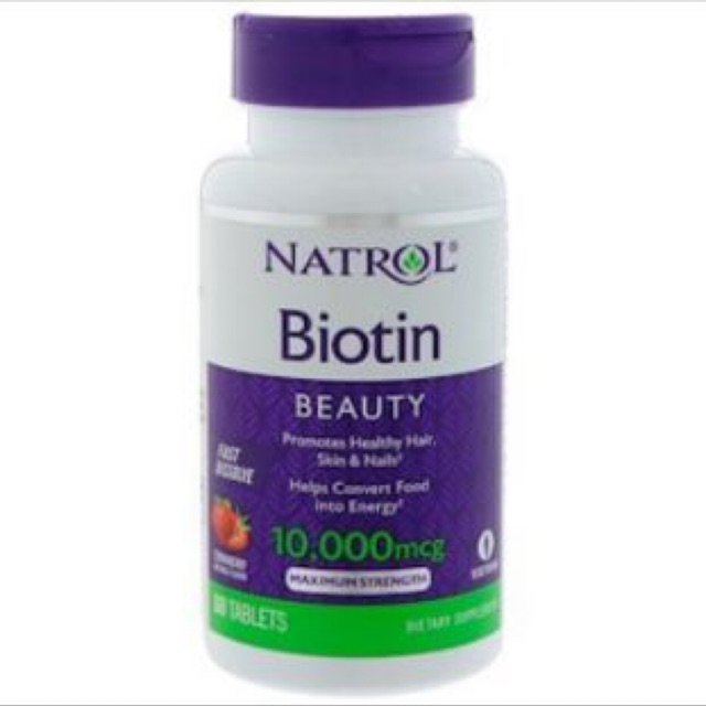 แท้  ❤ เห็นผลจริง Natrol, Biotin, เม็ดกลืน-เม็ดอม-เคี้ยว Strawberry, 5000-10,000 mcg, 60 Tablets ไบโอติน รสสตรอเบอรี่