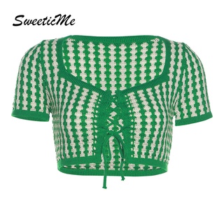 Sweeticme ใหม่ เสื้อยืดแฟชั่น เซ็กซี่ รัดรูป แนวสตรีท สีพื้น สําหรับผู้หญิง 2022