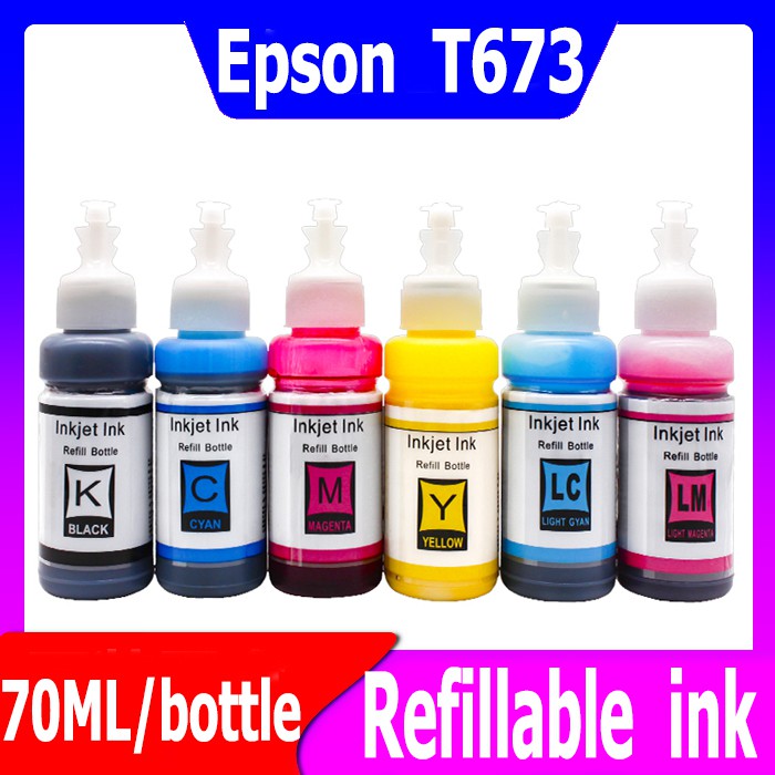 Epson T673 หมึกเติมสำหรับ Epson L800,L805,L810,L850,L1800 #Epson หมึกเติมอิงค์แทงค์ #Epsonหมึกเติมคุ