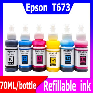 Epson T673 หมึกเติมสำหรับ Epson L800,L805,L810,L850,L1800 #Epson หมึกเติมอิงค์แทงค์ #Epsonหมึกเติมคุณภาพ  #น้ำหมึกเติม