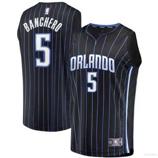 เสื้อกีฬาแขนสั้น ลายทีม NBA Jersey Orlando Magic No. 22-23 เสื้อกีฬาบาสเก็ตบอล Jersey 1 Draft Pick Banchero ขนาดใหญ่