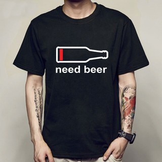 เสื้อยืด T-Shirt  NEED BEER 01 เสื้อยืดแนวสตรีท สวมใส่สบาย ไม่ร้อน ระบายอากาศได้ดี ใส่เล่นสเก็ตสบาย ลายติดแน่น