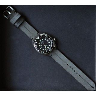 สายนาฬิกาหนัง Nu buck สีเทา  รุ่น GT1 ขนาด 20 มม, 22 มม, 24มม watch strap สายนาฬิกา พร้อมบัคเคิล