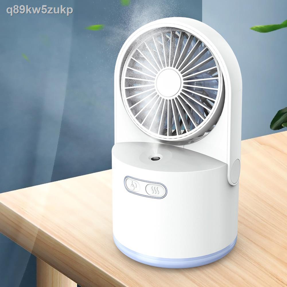 100 % จัดส่ง100 % ต้นฉบับ☃พัดลมortable Water Sray Mist Fan Electric USB Rechargeable Table Fan Handheld Mini Fan Coolin