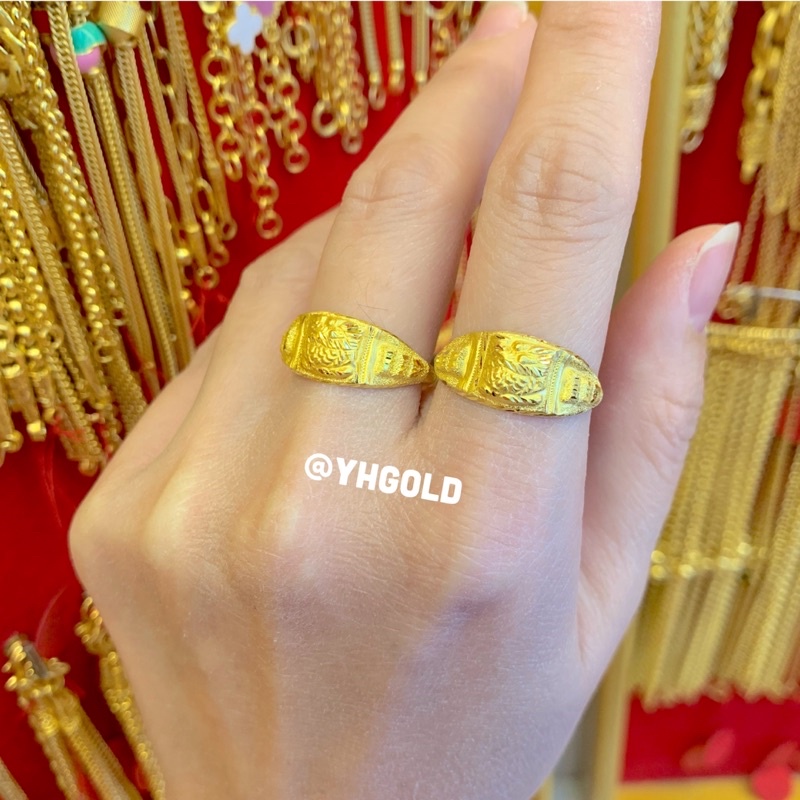 แหวนทอง1กรัม Yonghenggold แหวนหัวใจ/มังกรโปร่ง ทองคำแท้96.5% รูปที่ 4