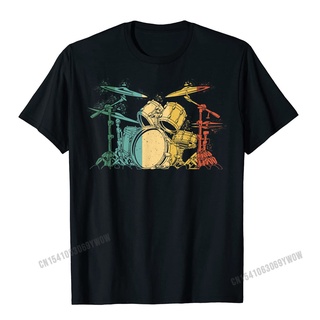 ถูกสุดๆเสื้อยืด ผ้าฝ้าย พิมพ์ลายกลอง Drummer สไตล์ฮาราจูกุ วินเทจ คลาสสิก สําหรับผู้ชาย