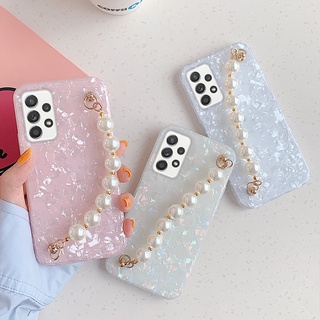 เคสมือถือ พร้อมสายคล้อง ประดับมุก หรูหรา สําหรับ Samsung A32 Samsung Galaxy S22 A21S A31 A50 A70 A51 A71 A12 A22 A02S A03S A52 A72