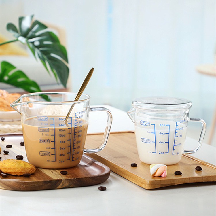 ถ้วยตวงแก้วเข้าไมโครเวฟได้ วัสดุเป็นแก้ว Borosilicate