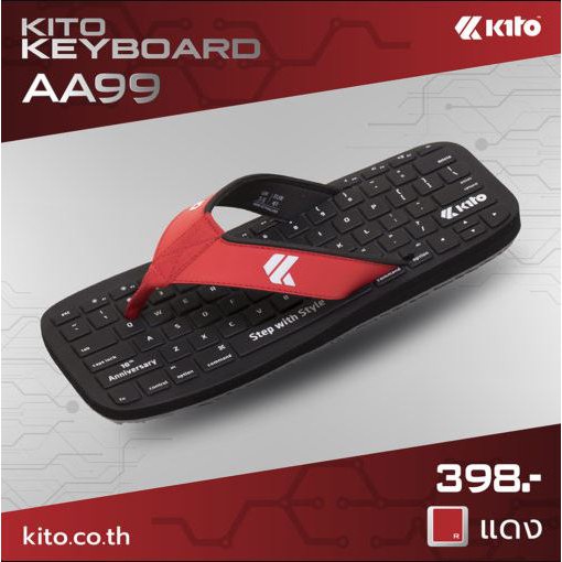 Kito [AA99 KeyBoard ถูกสุดในไทย] Size 36-43 รองเท้าแบบหูหนีบหญิง-ชาย ดำ แดง น้ำเงิน เงิน Flip-Flops 