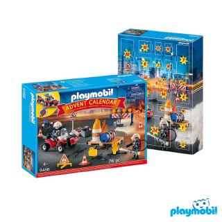 Playmobil 9486  Advent Calendar - Construction Site Fire Rescue แอ็คชั่นฟิกเกอร์  แอดเว้นท์ ดับเพลิง