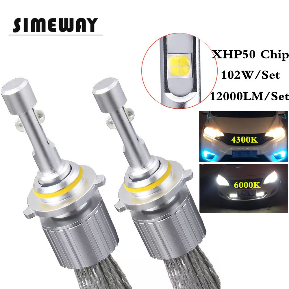 2xCar ไฟ LED H7 หลอดไฟ Cree XHP50 ไฟหน้า LED H1 D2H D2s Hb3 4300K 6000K โคมไฟ