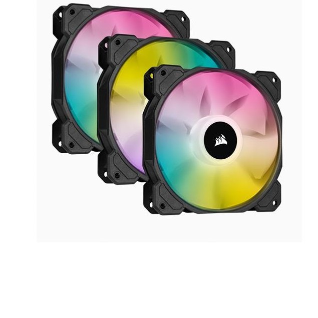 CASE FAN (พัดลมเคส) CORSAIR ICUE SP120 RGB ELITE TRIPLE PACK WITH LIGHTING NODE CORE