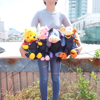 ตุ๊กตา Pooh หมีพูห์ &amp; Piglet พิกเล็ต &amp; Eeyore อียอร์ &amp; Tigger ทิกเกอร์ In Love ชุดเอี๊ยม 12นิ้ว พู พูห์ หมีพู