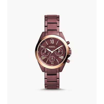 ✨สด-ผ่อน✨#FOSSIL Modern Courier Midsize Chronograph Wine Stainless Steel Watch BQ3281 นาฬิกาข้อมือผู้หญิง