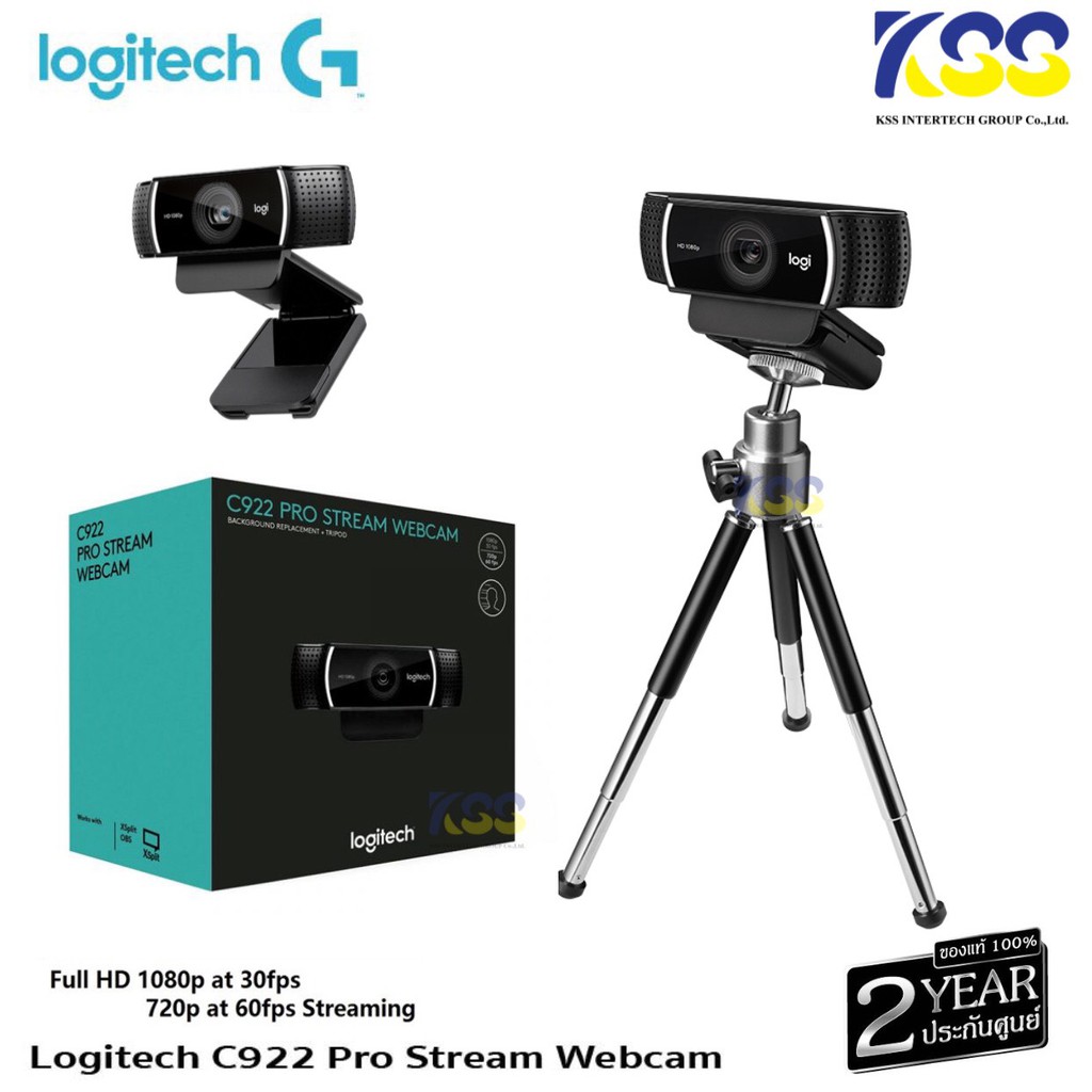 🛒✨ส่งเร็ว🚀🚀 Logitech C922 Pro Stream Webcam ของแท้ รับประกันศูนย์ 2 ปี (สามารถออกใบกำกับภาษีได้)👍💥📌