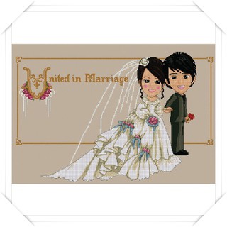 United in Marriage (49-D) ชุดปักครอสติช ภิญญ์ ,Cross Stitch Kit Pinn (Pre Order)