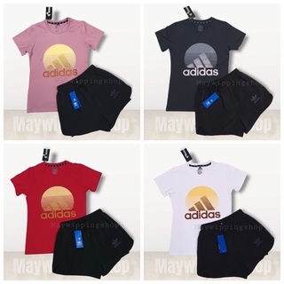 ชุดออกกำลังกาย เสื้อ+กางเกงขาสั้น