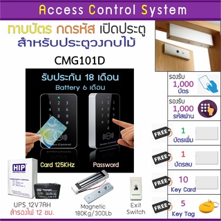 CMG101D คีย์การ์ด เครื่องทาบบัตรเปิดประตู พร้อมชุดกลอนสำหรับประตูวงกบไม้ บัตรเพิ่ม บัตรลบ และคู่มือภาษาไทย