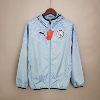 เสื้อกีฬาแขนสั้น ลายทีมชาติฟุตบอล Manchester City 21 22 ชุดเยือนไทย คุณภาพดี สีฟ้า