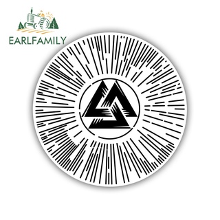 Earlfamily สติกเกอร์ ลาย Valknut Viking สไตล์โบราณ 13 ซม. x 12.9 ซม. สําหรับตกแต่งรถยนต์ แล็ปท็อป