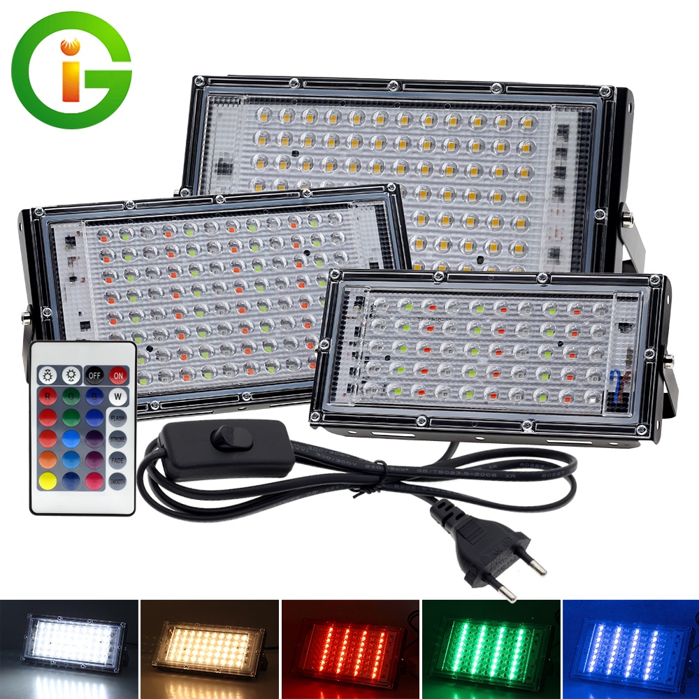 สปอตไลท์  50W 100W 150W 200W 300W ไฟ LED โคมไฟฟลัดไลท์  กันน้ำได้ Spotlight ไฟกลางแจ้ง ไฟสวน สปอร์ตไลท์