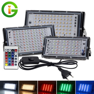 ไฟสปอร์ตไลท์ LED สปอตไลท์ RGB กันน้ำได้ 150W พร้อมรีโมท ปรับสีได้ ไฟถนนสปอร์ตไลท์ ฟลัดไลท์ สปอตไลท์ led Floodlight