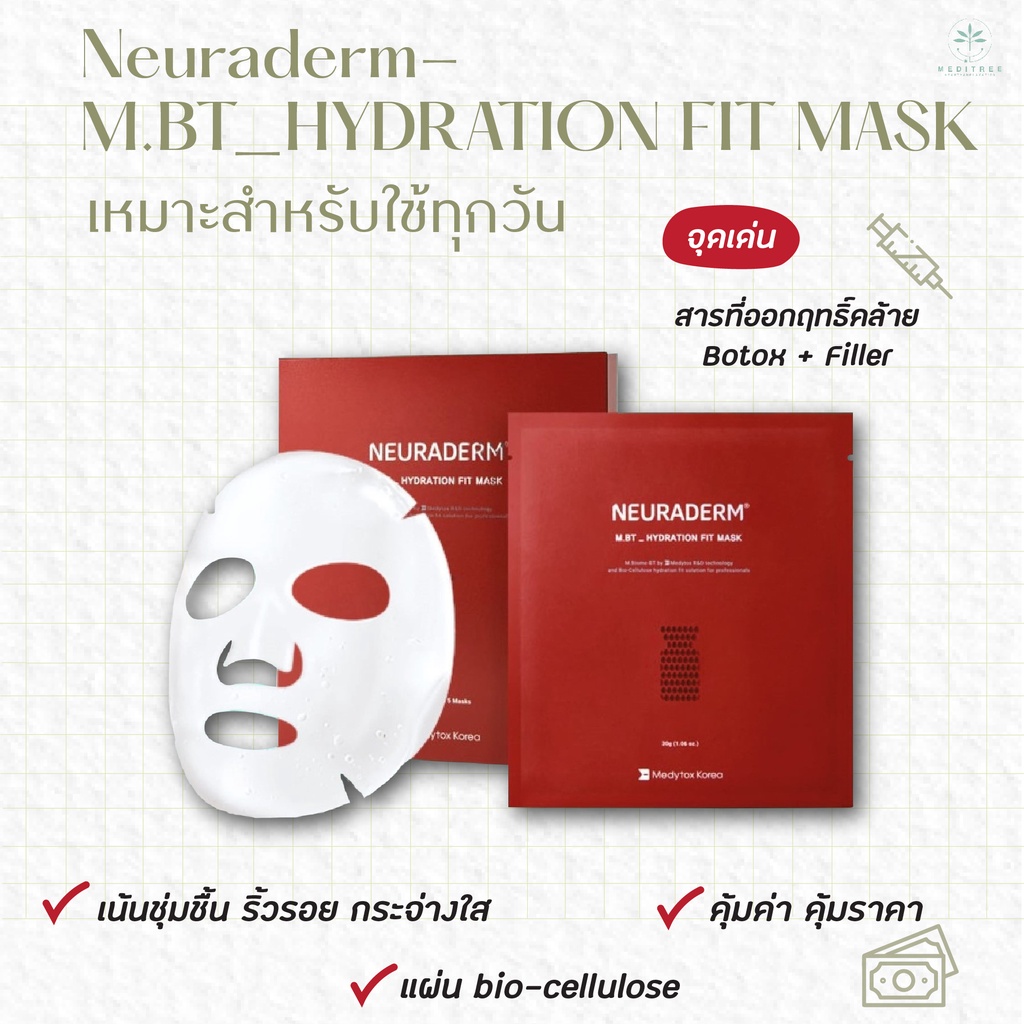 Neuraderm mask- M.BT_Hydration Fit Mask พรีเมี่ยมมาส์คเจ้าเดียวกับ botox neuronox