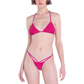 Angelys Balek ชุดว่ายน้ำHalter String Bikini &amp; Front Cutout Brazilian Brief Swimsuit รุ่น SS22SW001011010 สีชมพู