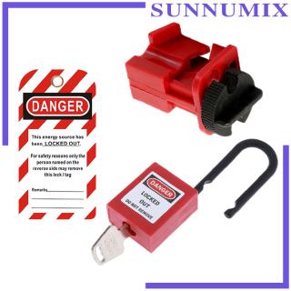 [SUNNIMIX] Industrial Mini Plastic Circuit Breaker Lockout Set Red ABS+Stainless Steel